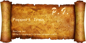 Peppert Irma névjegykártya